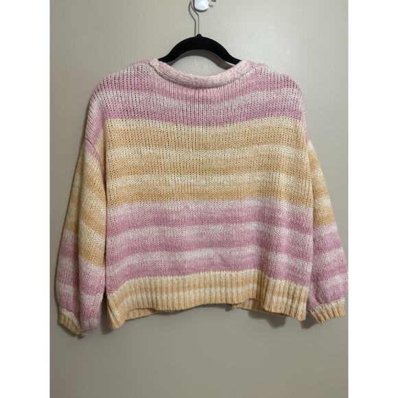 Sincerely Jules Small Knitted Open Front Long Sleeve V-Neck Sweater Pastels - Picture 7 of 8